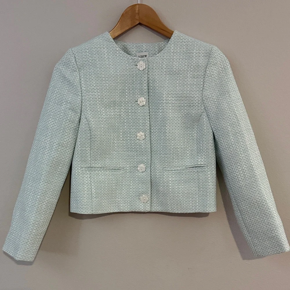 J. Crew Light Blue Textured Blazer